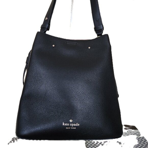 Like New Kate Spade NY Marti Black Bucket Leather Shoulder Bag - Picture 3 of 13